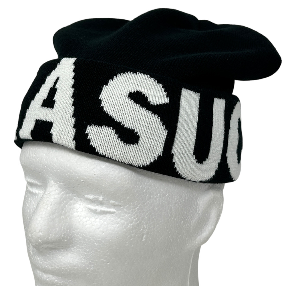 Parasuco Jeans Beanie Winter Hat Toque Streetwear Flip Cuffed Black Acrylic - Picture 2 of 9